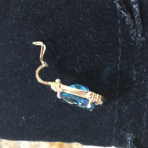 9 Carat Blue Topaz 14k Gold Pearl Enhancer Pendant - Picture 4 of 8